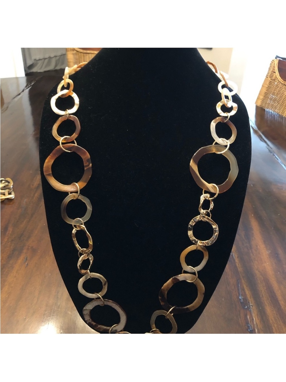 Chico's Multi-Tone Gold Link Circle Necklace